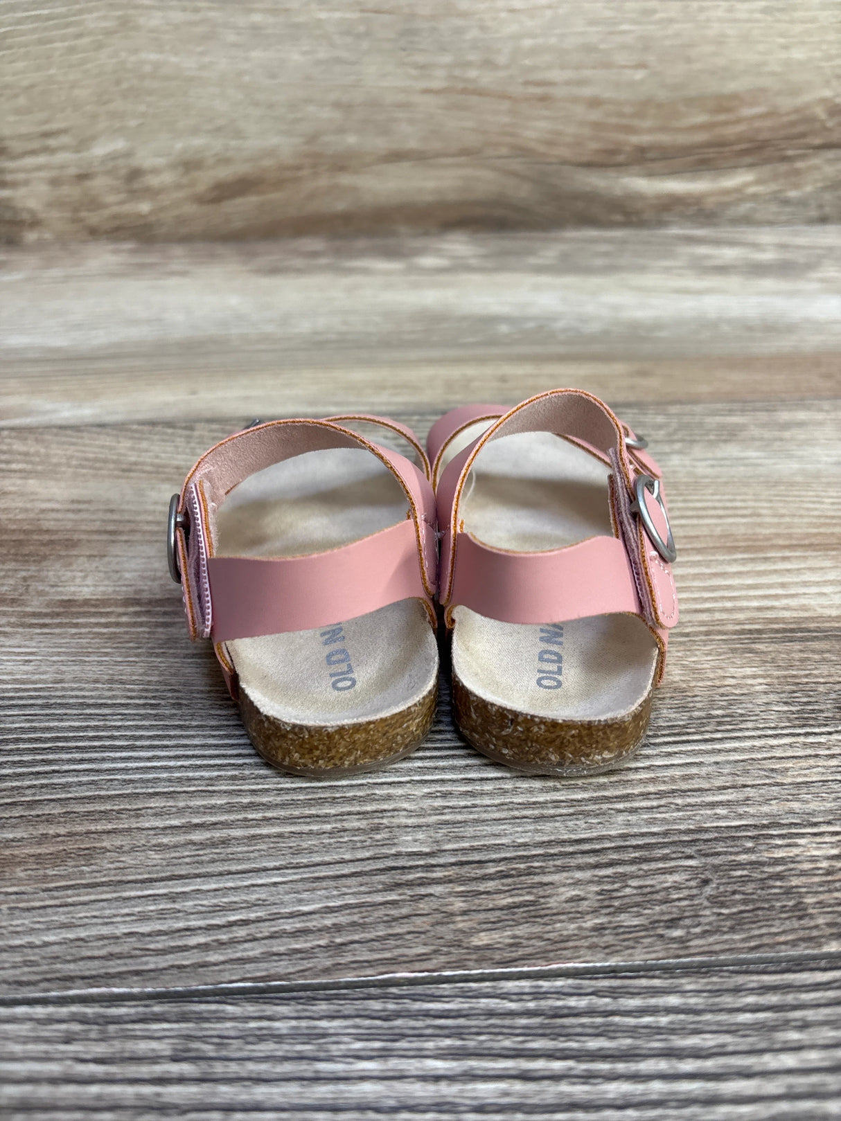 Old Navy Faux-Leather Buckled Strap Sandals Pink Patent sz 3-6m