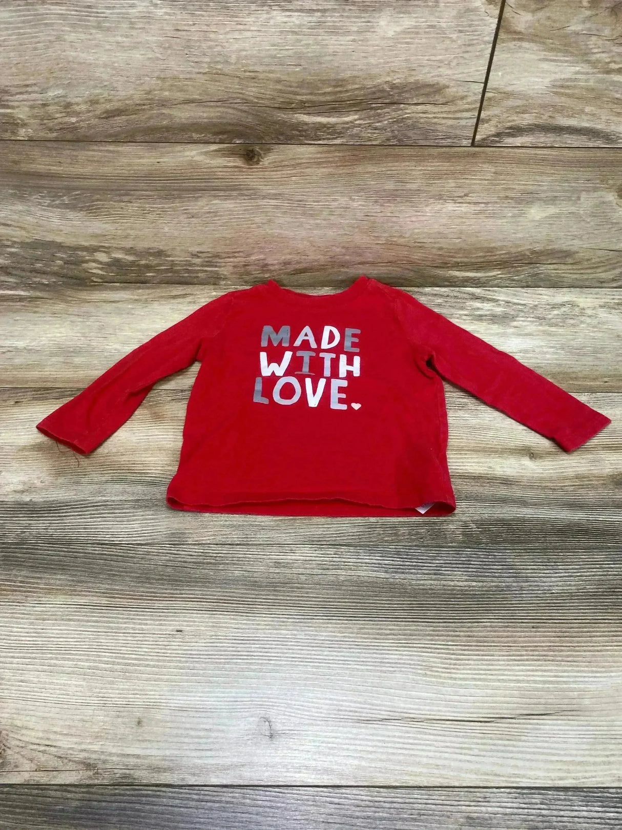 Old Navy Made With Love Shirt Red sz 18-24m - Me n Mommy To Be