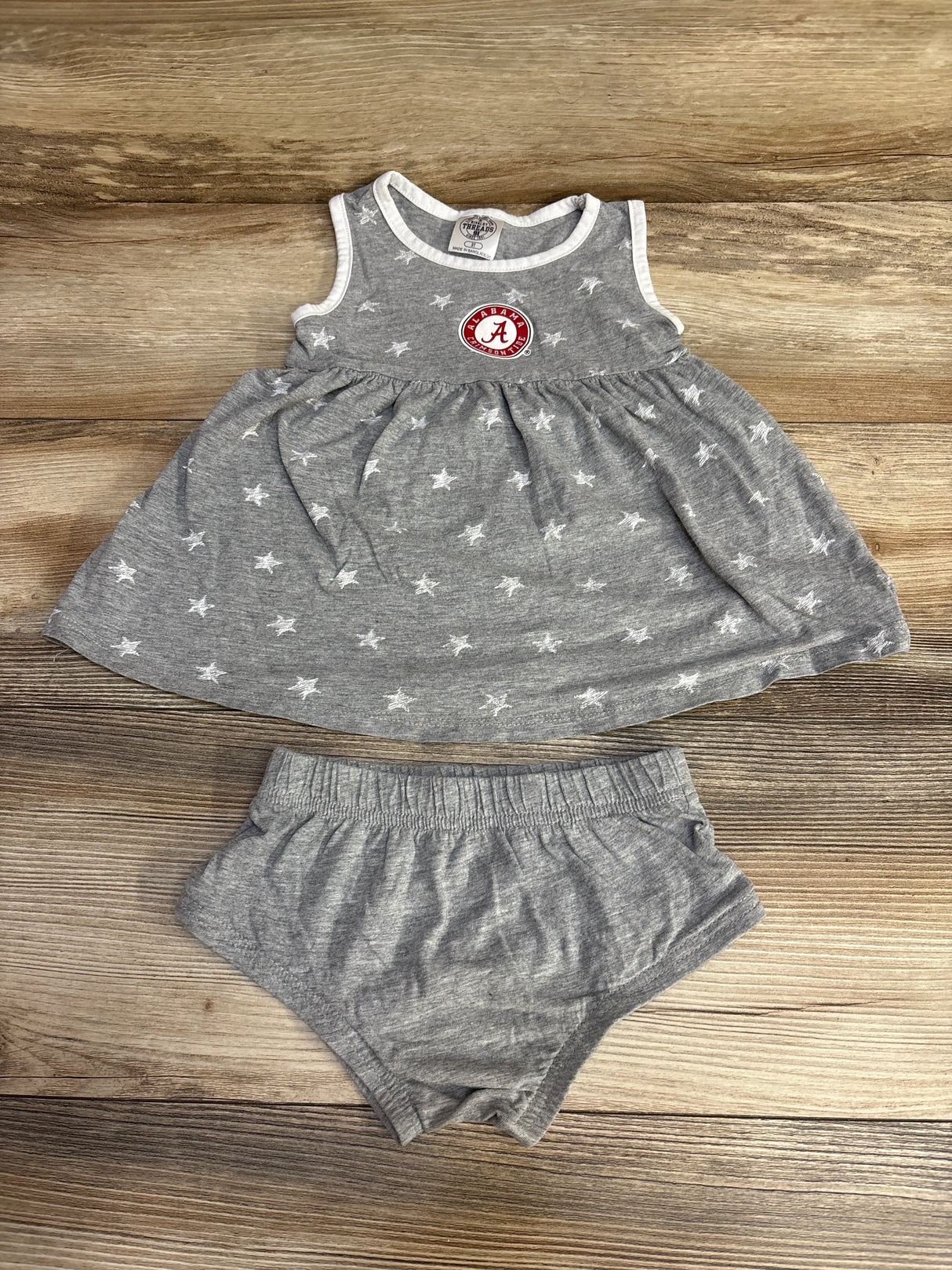 Rivalry Threads 2pc Star Print Alabama Tank Dress & Bloomers Grey sz 3T - Me n Mommy To Be