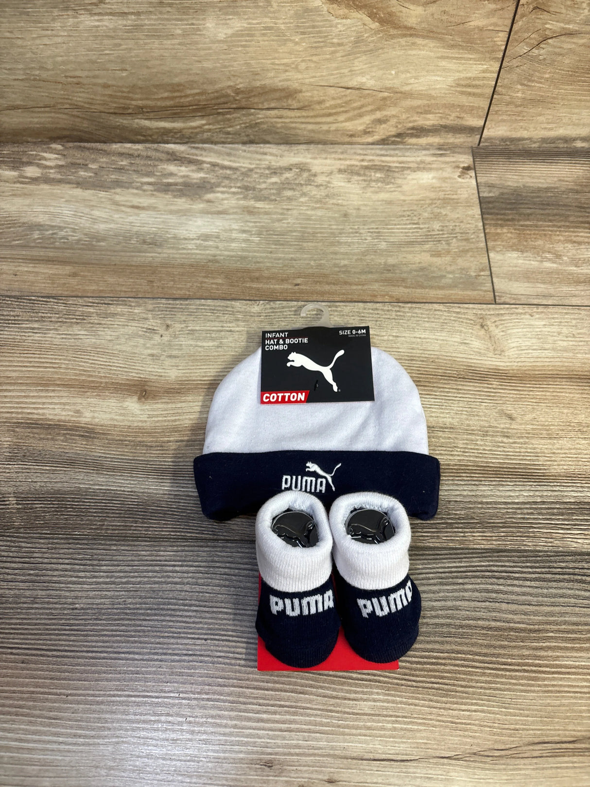 NEW Puma 2pc Hat & Bootie Combo Navy sz 0-6m