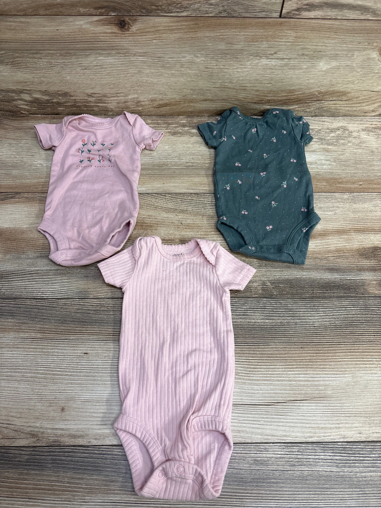 Just One You 3pk Growing Every Day Bodysuit Set Pink sz Newborn