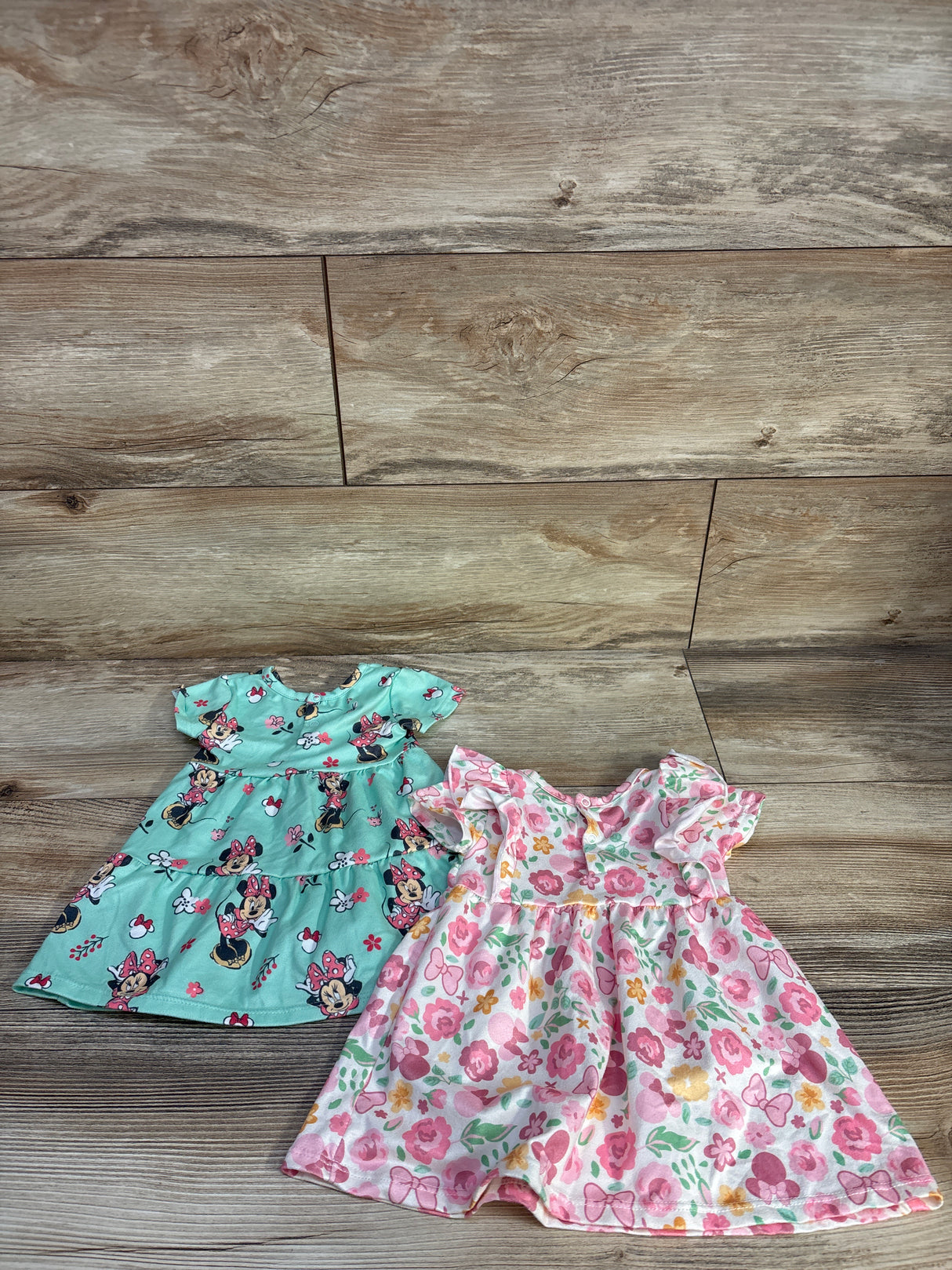 Disney Baby 2pk Minnie Mouse Dresses Teal/White sz 3m