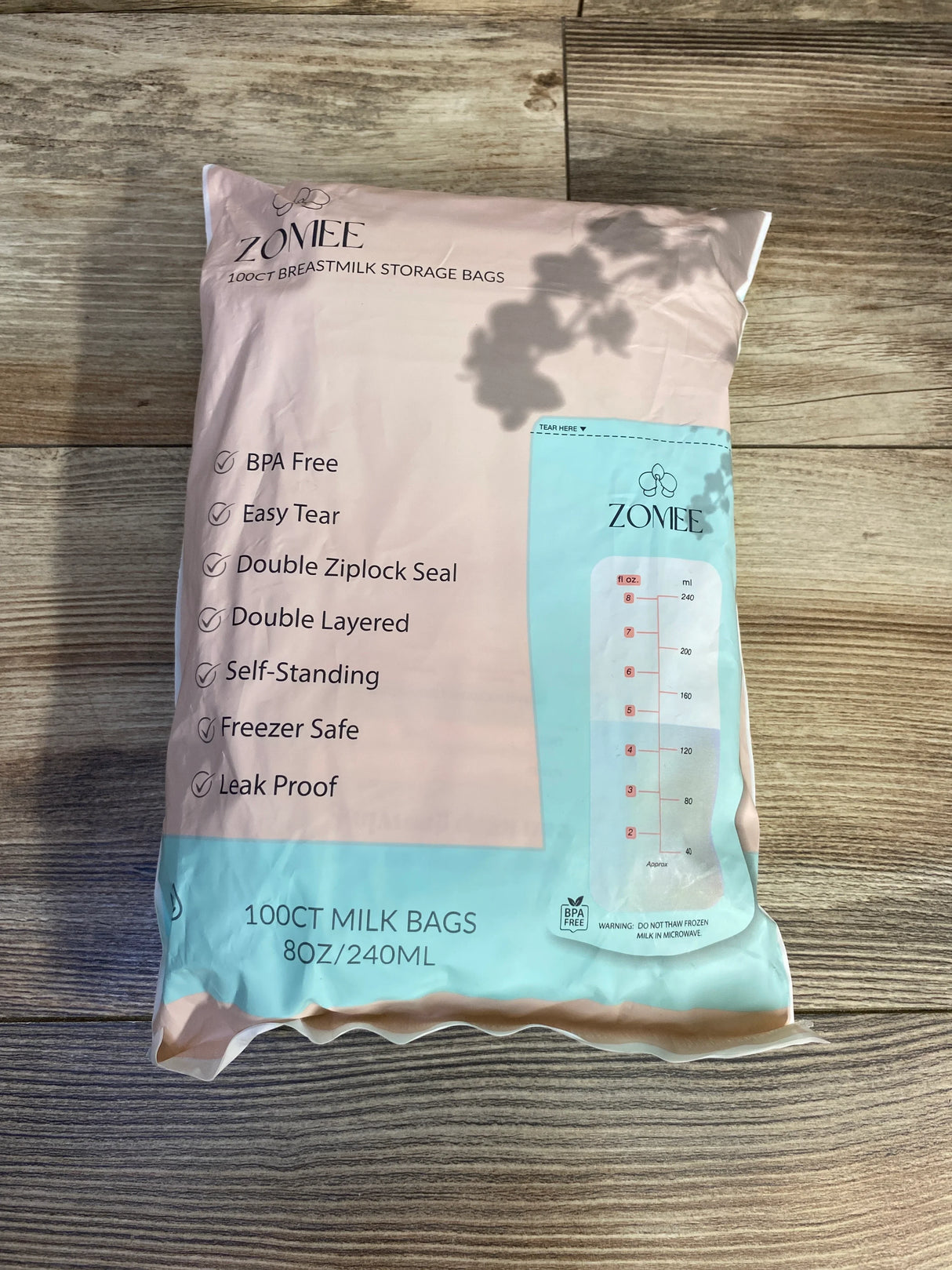 NEW Zomee Disposable 8oz Breast Milk Storage Bags, 100ct - Me n Mommy To Be