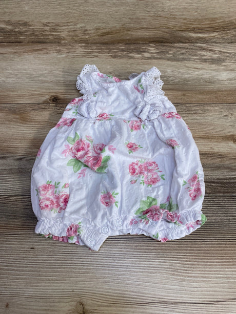 Laura Ashley Floral Ruffle Romper White sz 0-3m - Me n Mommy To Be