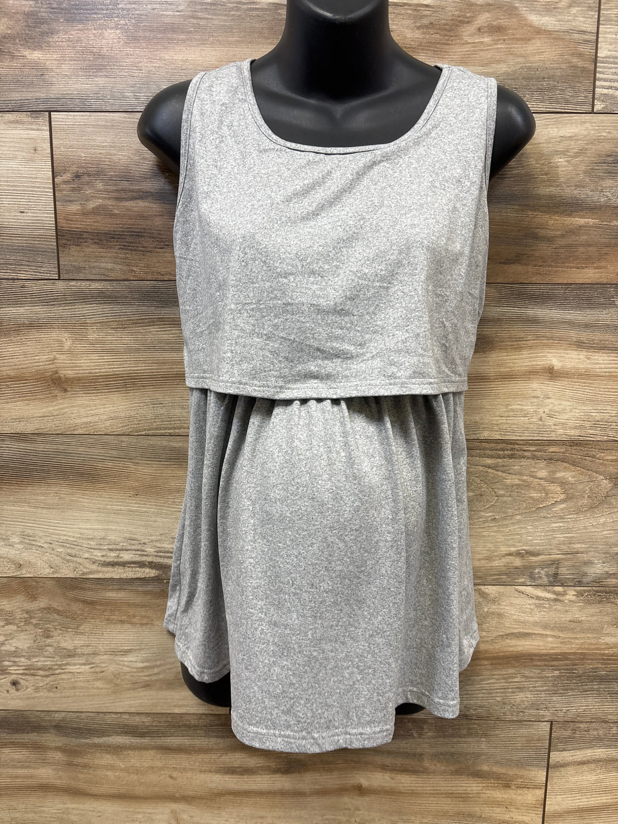 Ekouaer Maternity Tank Nursing Top Grey sz Small