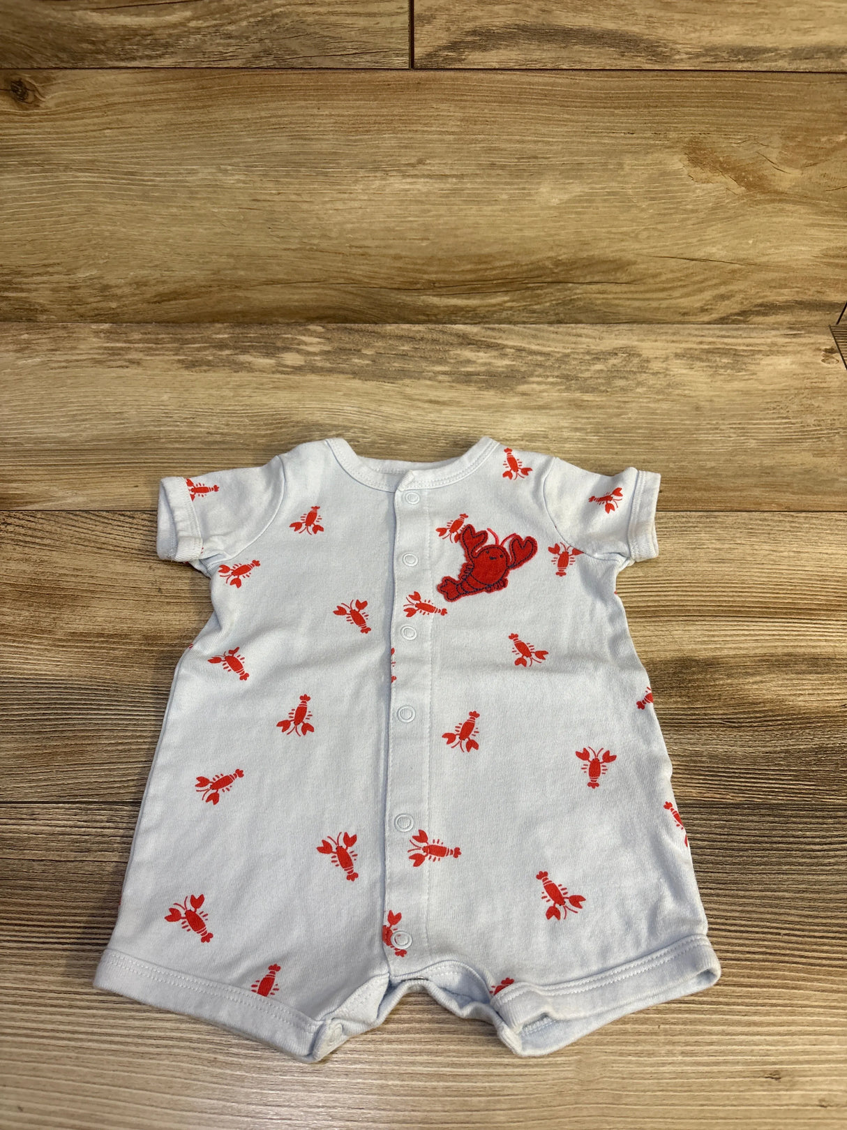 Carter's Button Front Shortie Romper Blue sz 3m