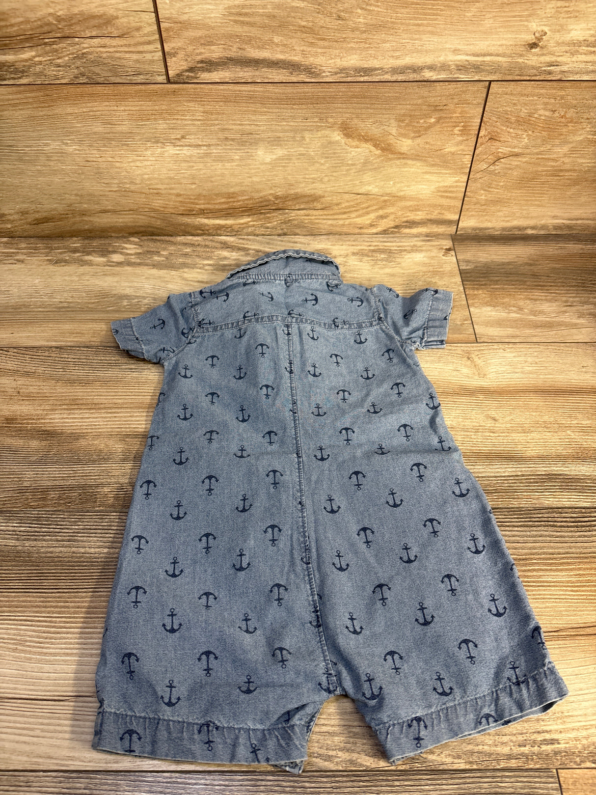 Carter's Chambray Polo Shortie Romper Blue sz 18m