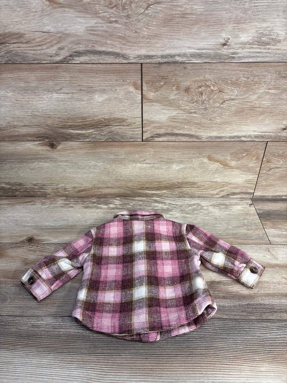 Old Navy Plaid Button Up Shacket Pink sz 3-6m
