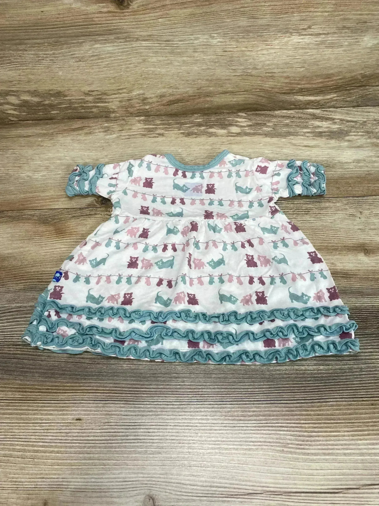 Kickee Pants Mittens & Kittens Dress White sz 3-6m - Me n Mommy To Be