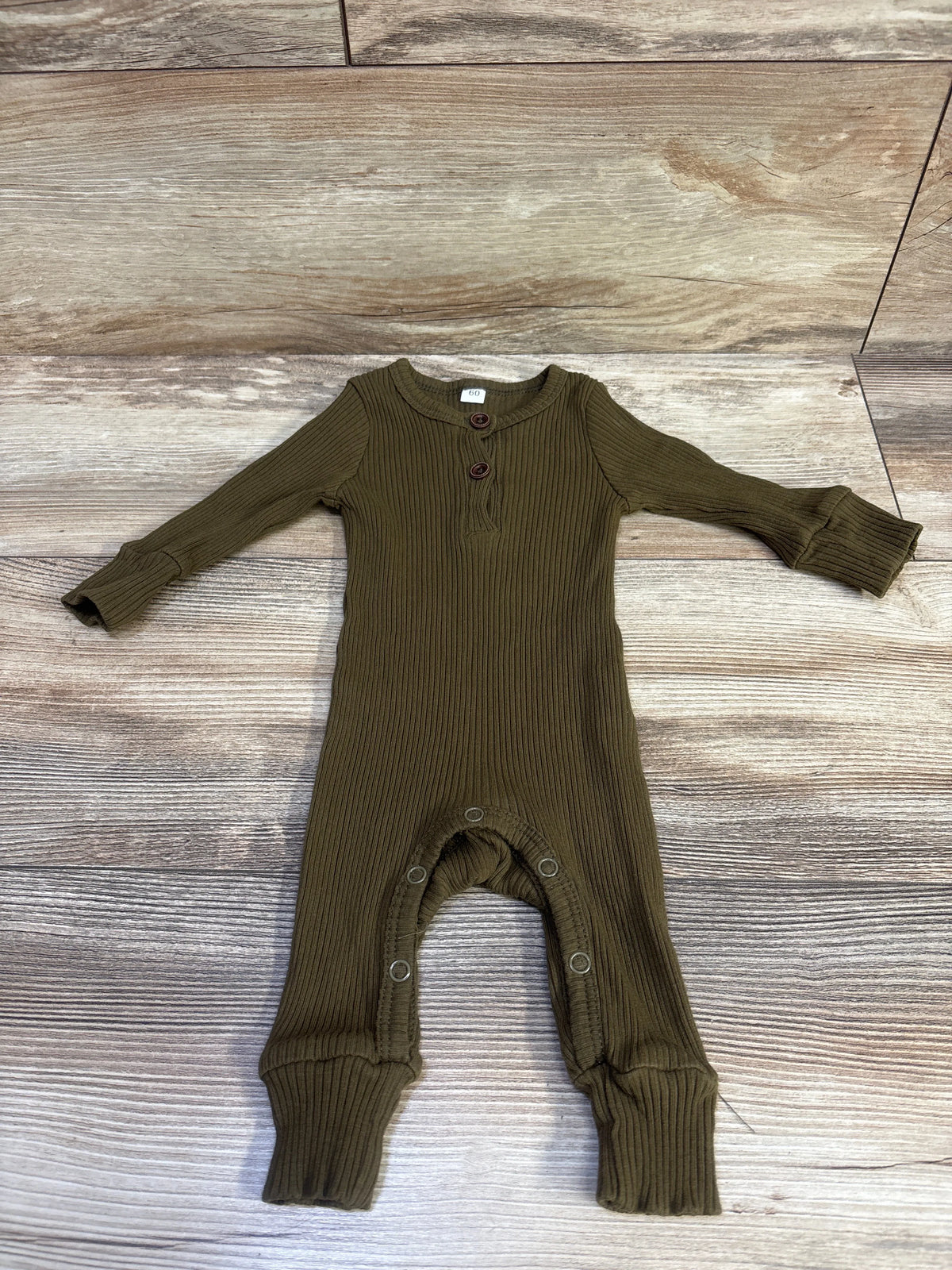 Ribbed Henley Coverall Green sz 0-3m