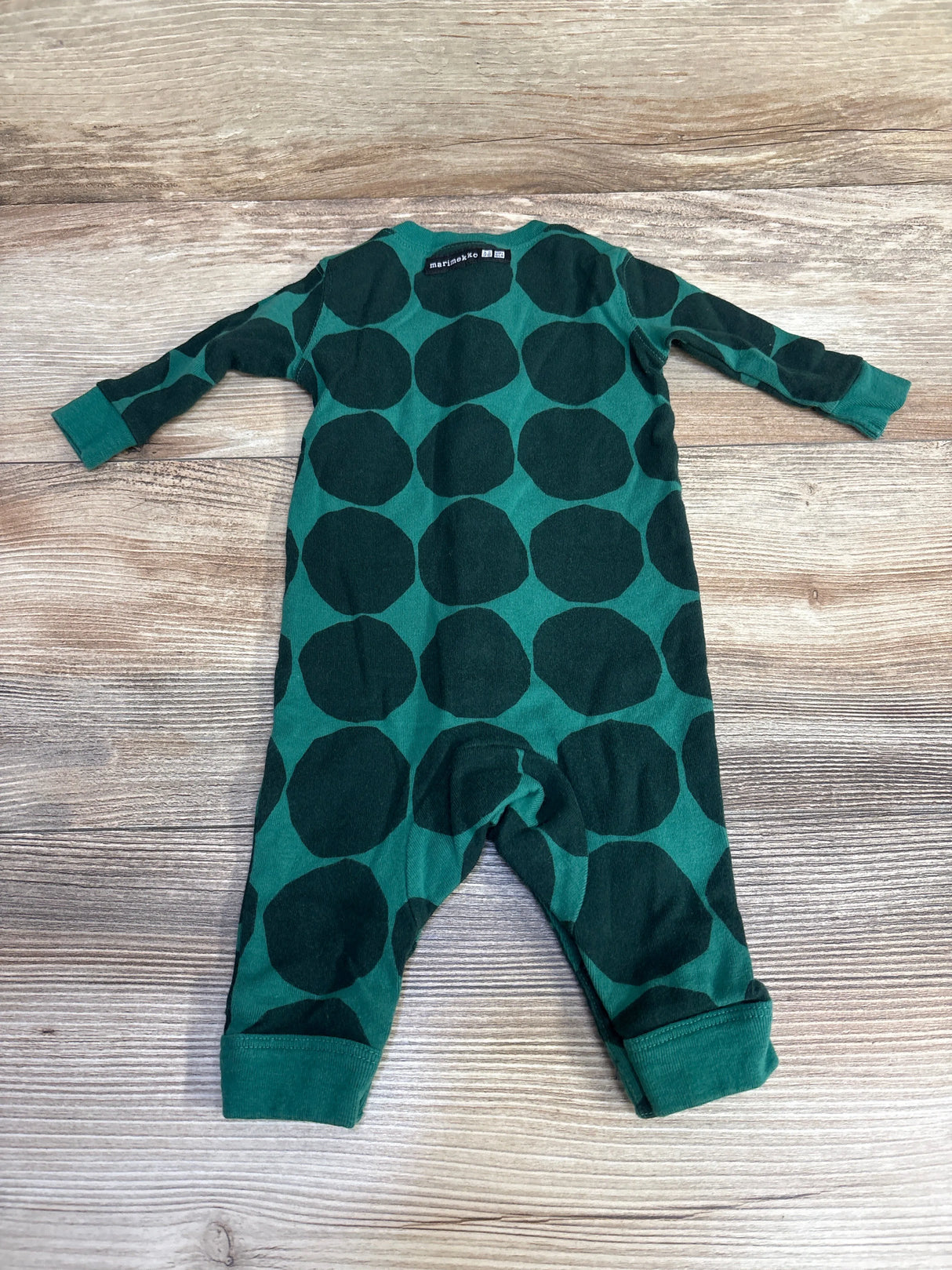 Uni Qlo Polka Dot Footless Sleeper Green sz 3-6m - Me n Mommy To Be