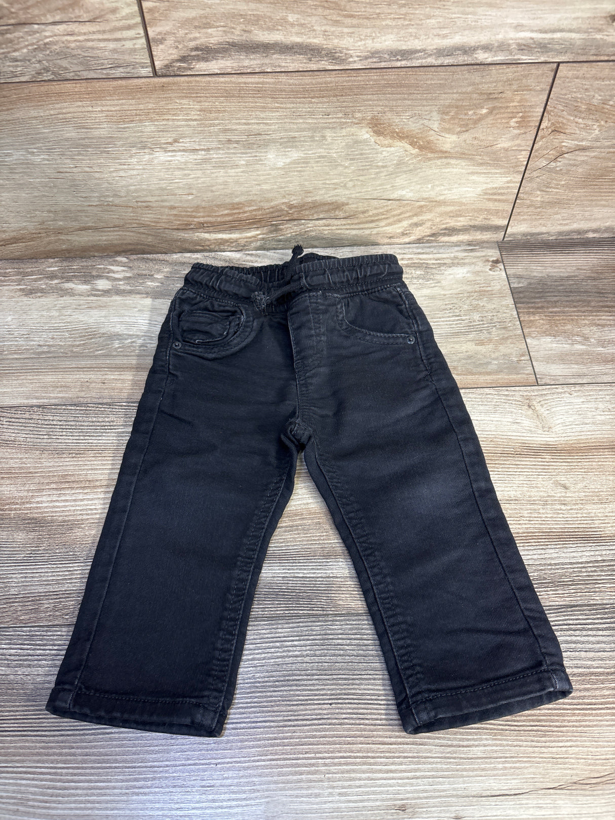 Cat & Jack Drawstring Straight Jeans Black sz 12m