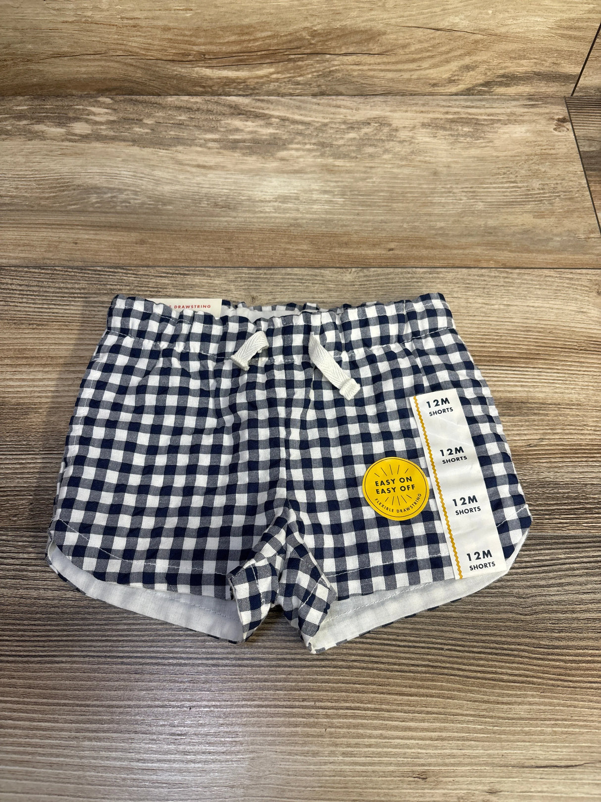 NEW Cat & Jack Gingham Shorts Blue sz 12m