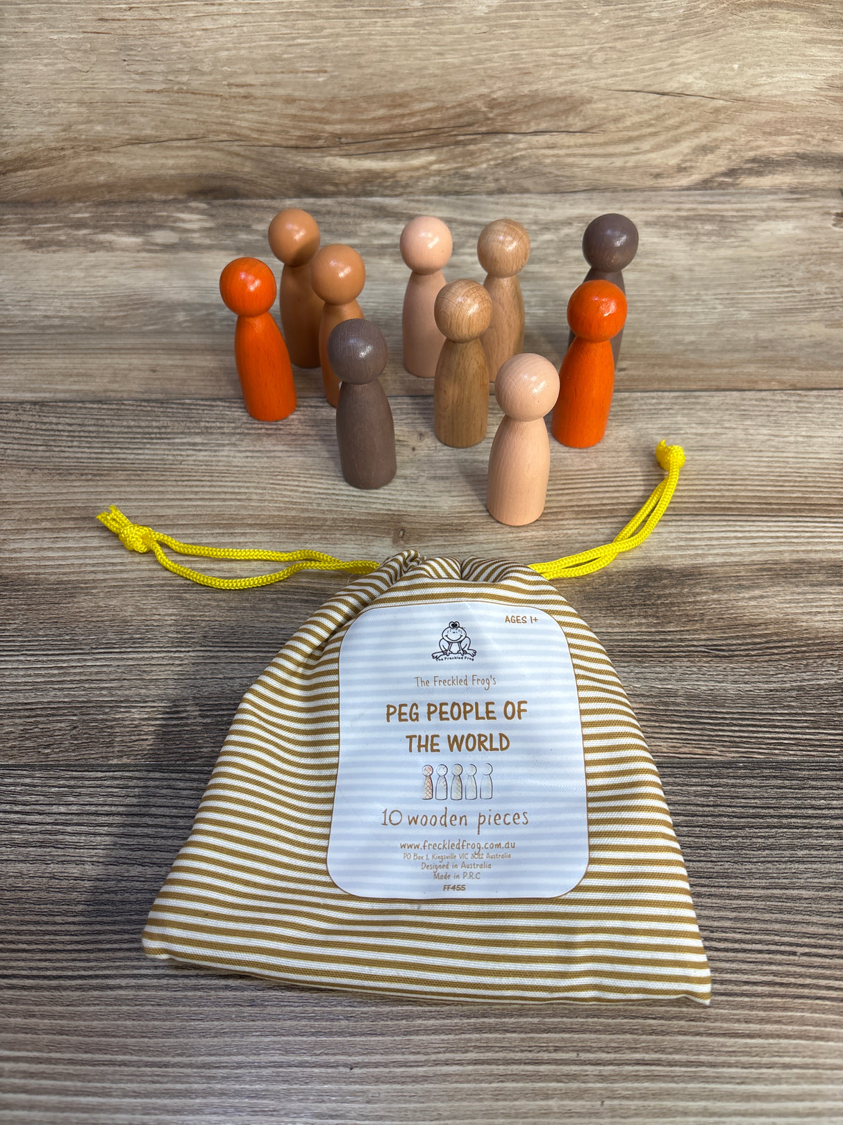 The Freckled Frog's Wooden Peg People of the World 10pc