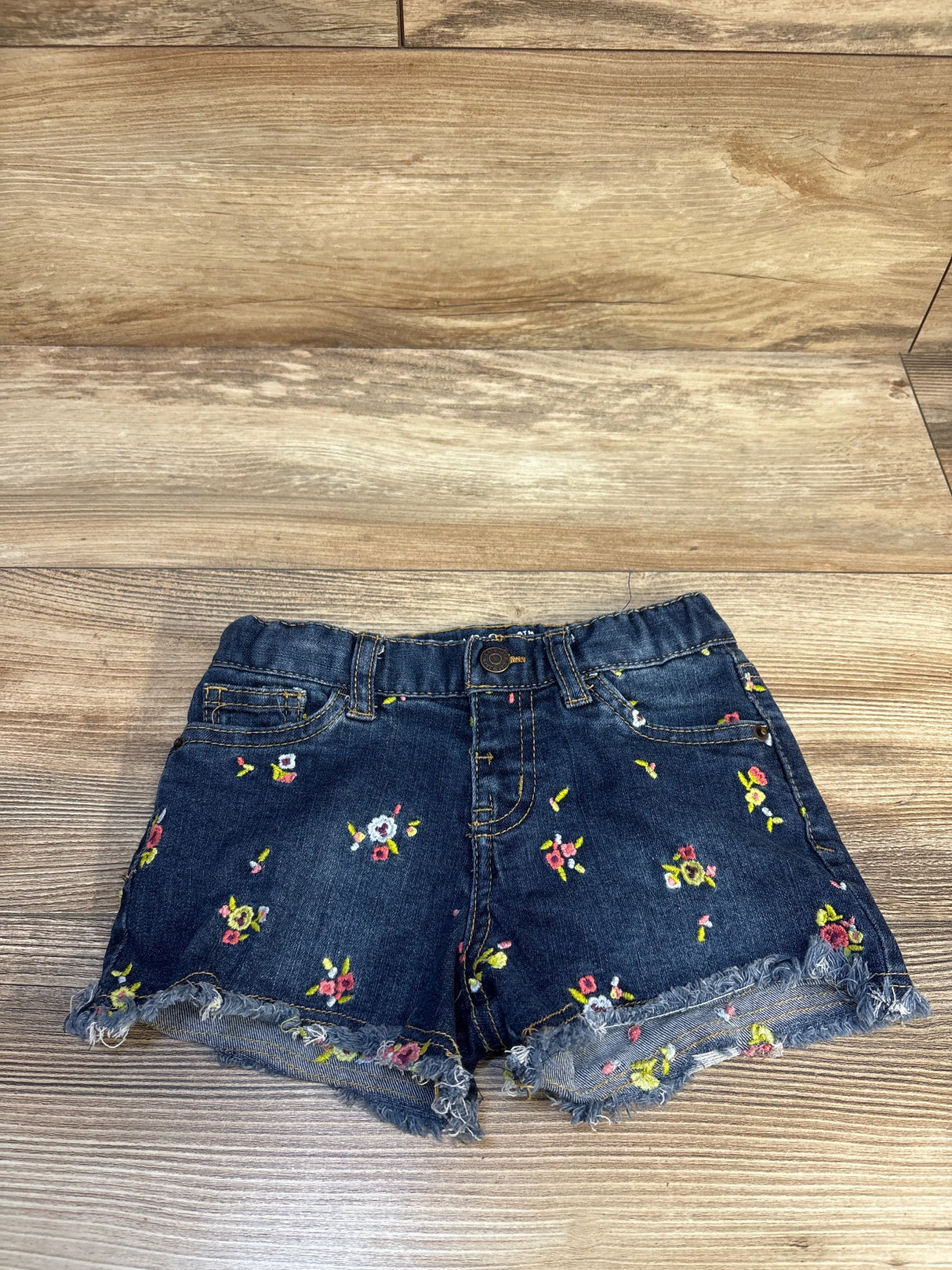 Cat & Jack Embroidered Denim Shorts Blue sz 5T