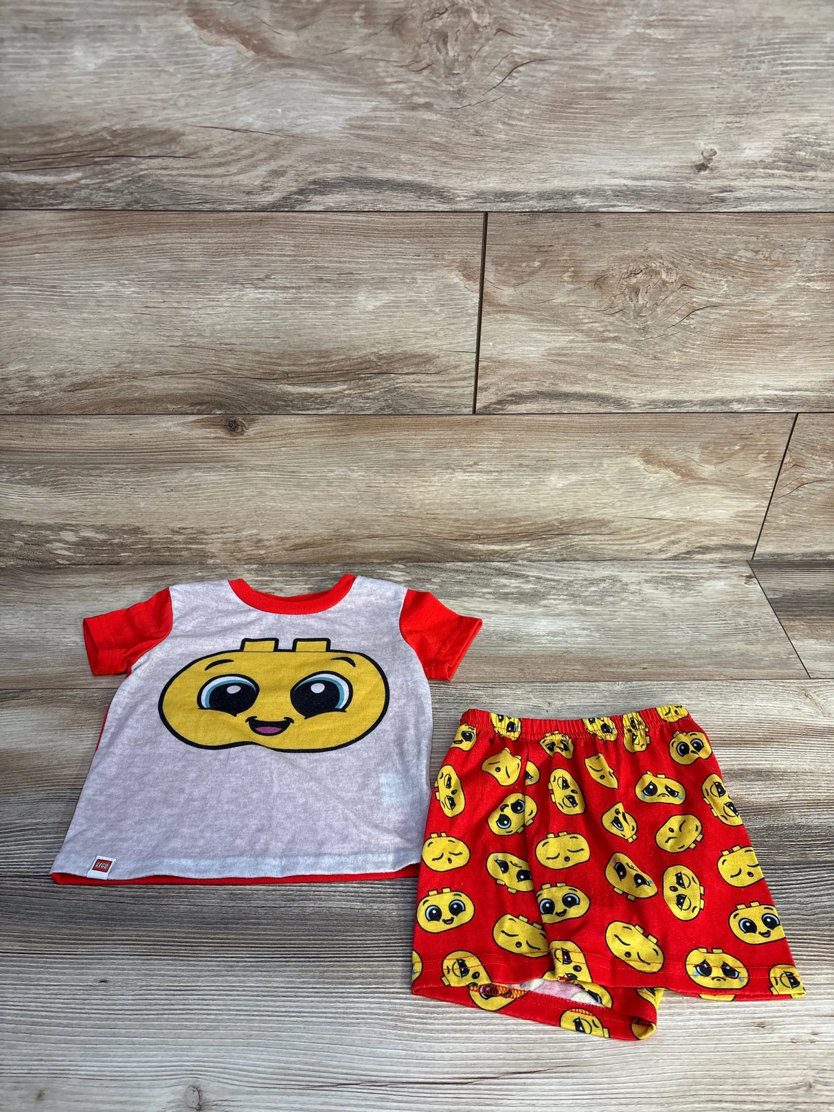 Lego 2pc Emoji Pajama Set Red sz 2T