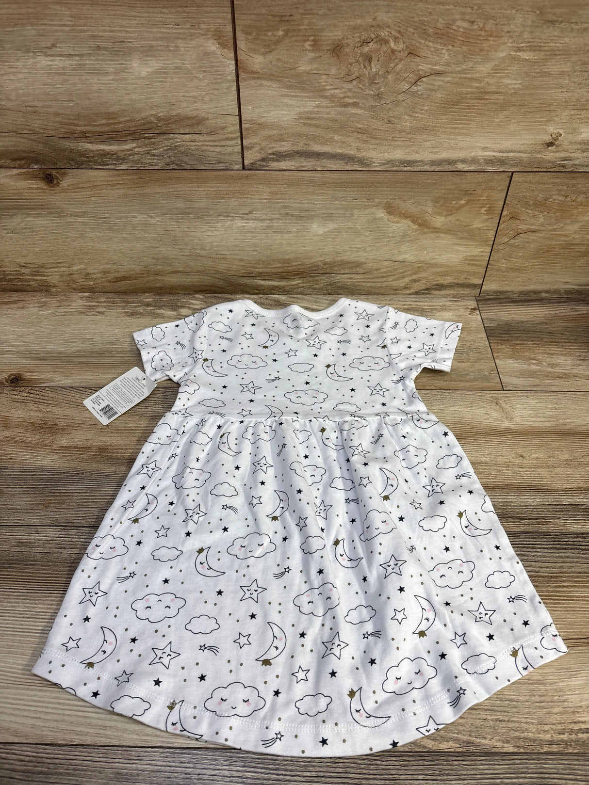 NEW Hudson Baby Cloud and Moon Print Dress White sz 3T