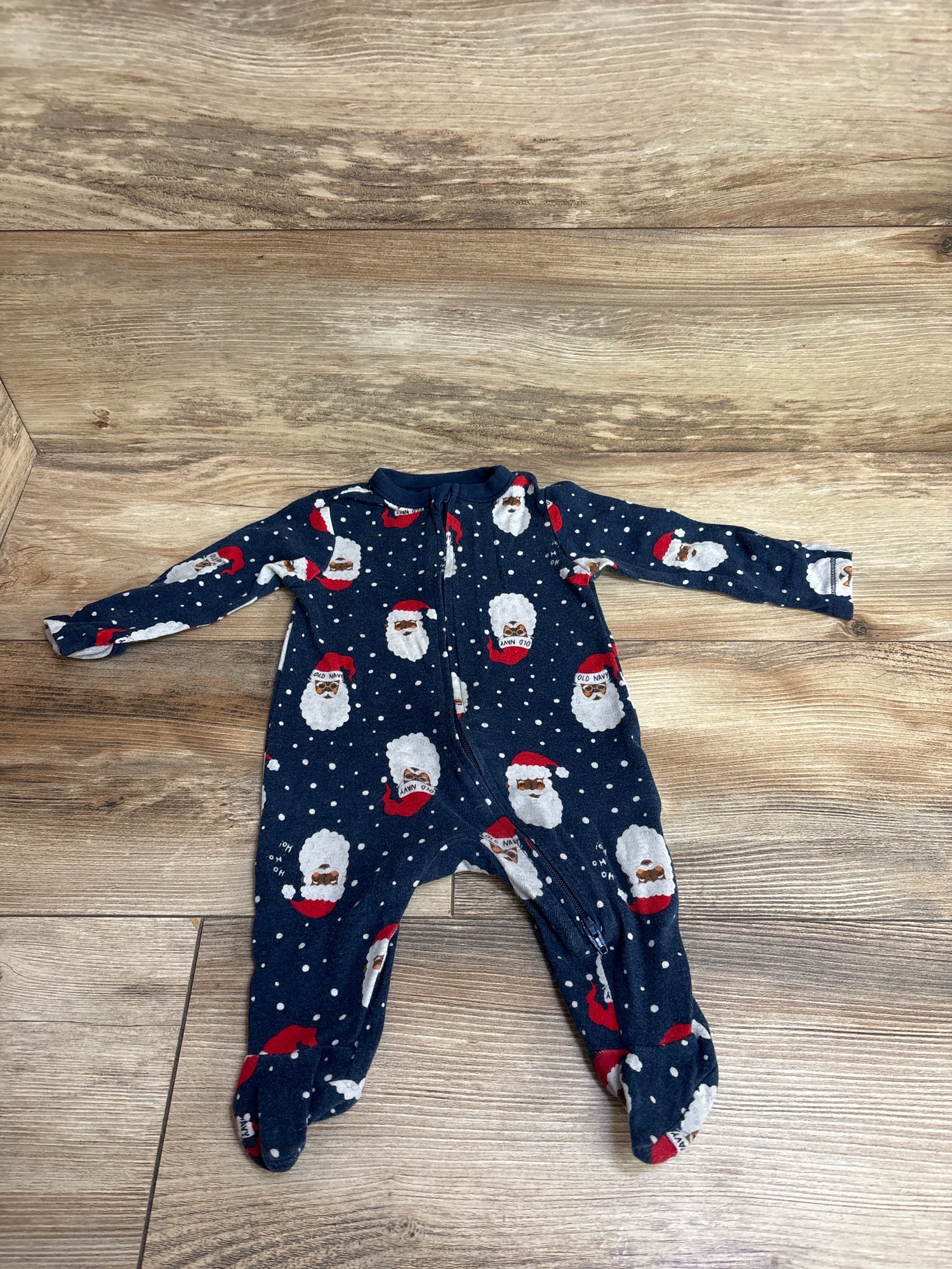 Old Navy Polka Dot Christmas Sleeper Navy sz 0-3m