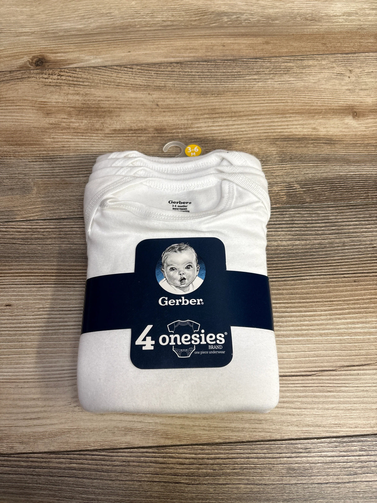 NEW Gerber 4pk Bodysuits White sz 3-6m