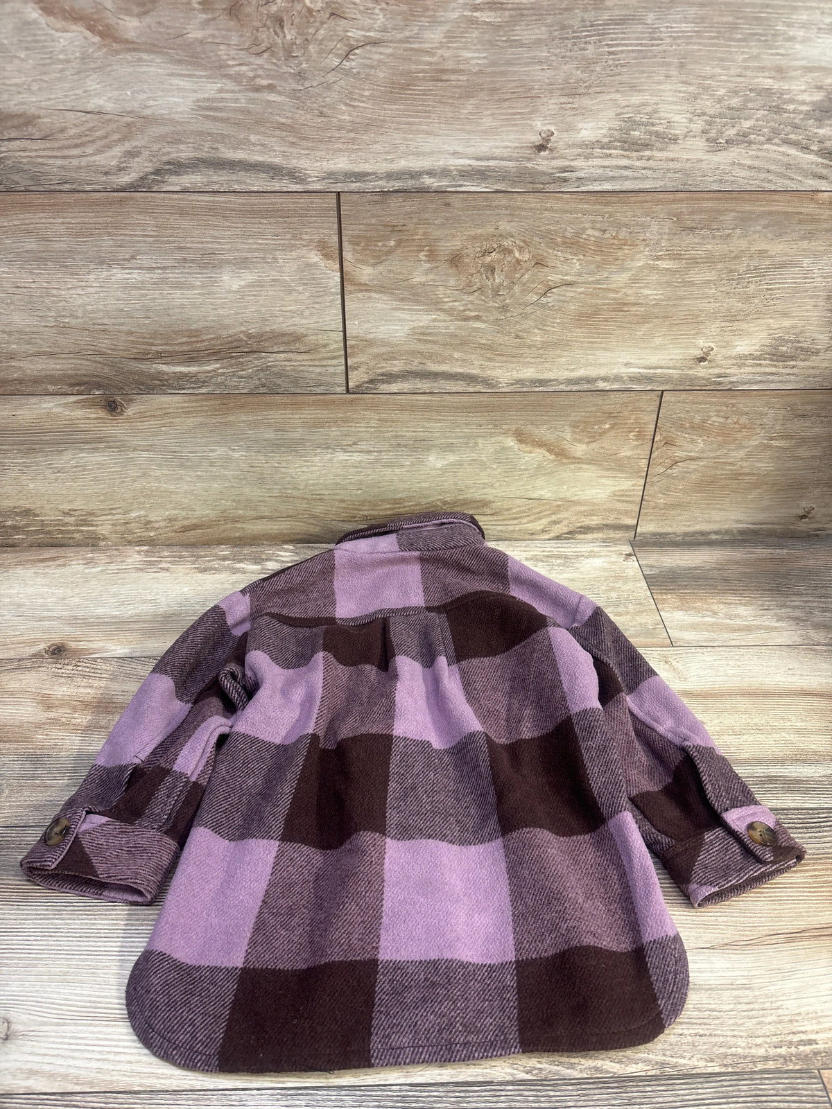H&M Plaid Button-Up Shacket Brown sz 5T