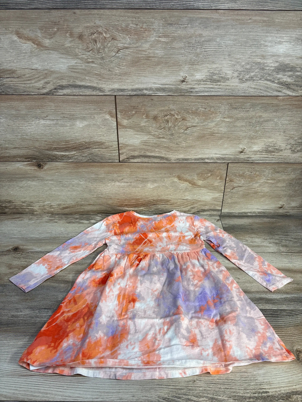 Old Navy Long Sleeve Tie-Dye Dress Orange sz 5T