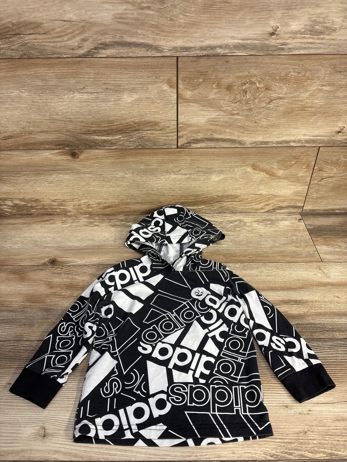 Adidas Hooded Long Sleeve Shirt Black sz 24m