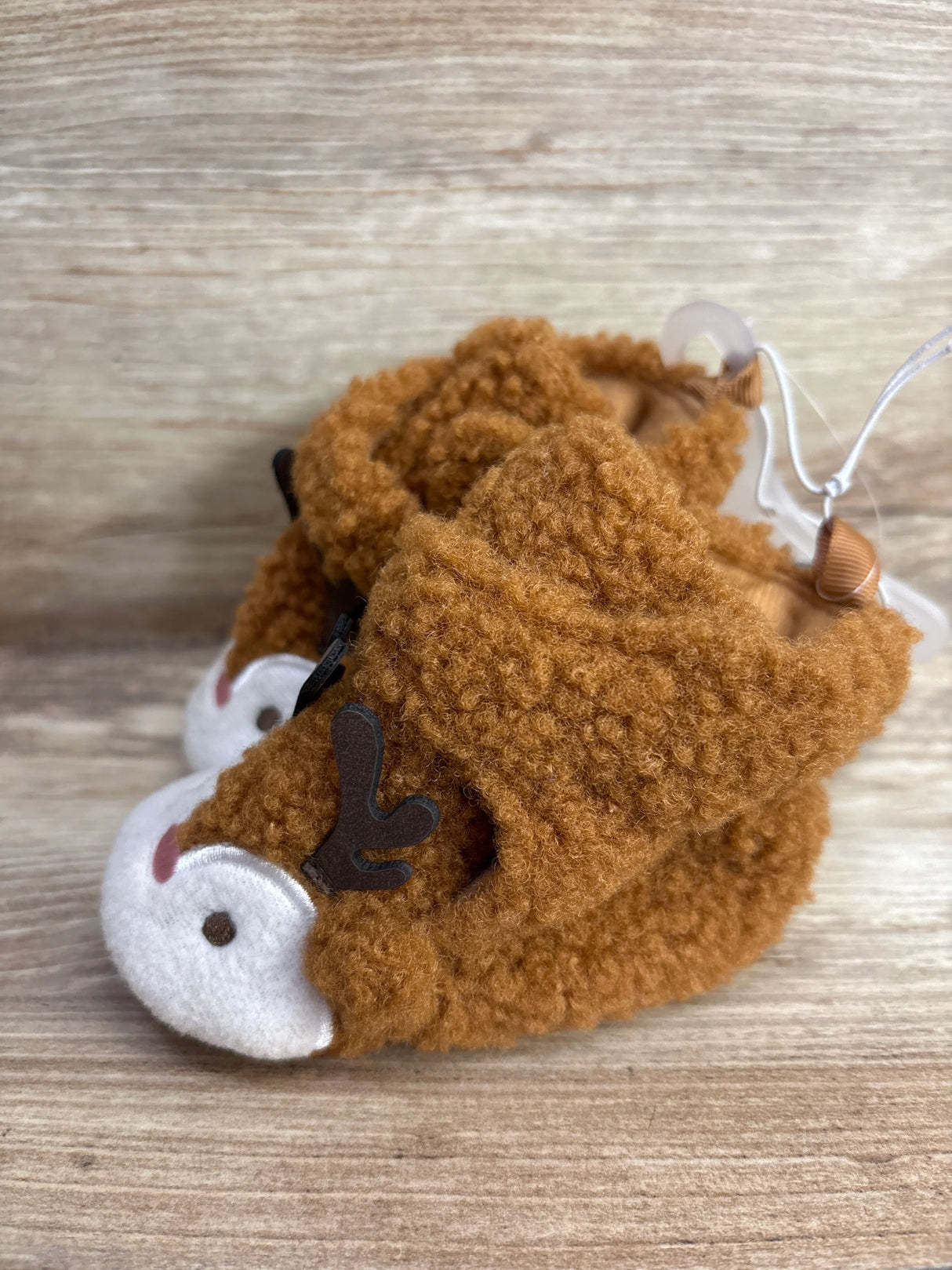 NEW Cat & Jack Sherpa Reindeer Booties Brown sz 1/2c