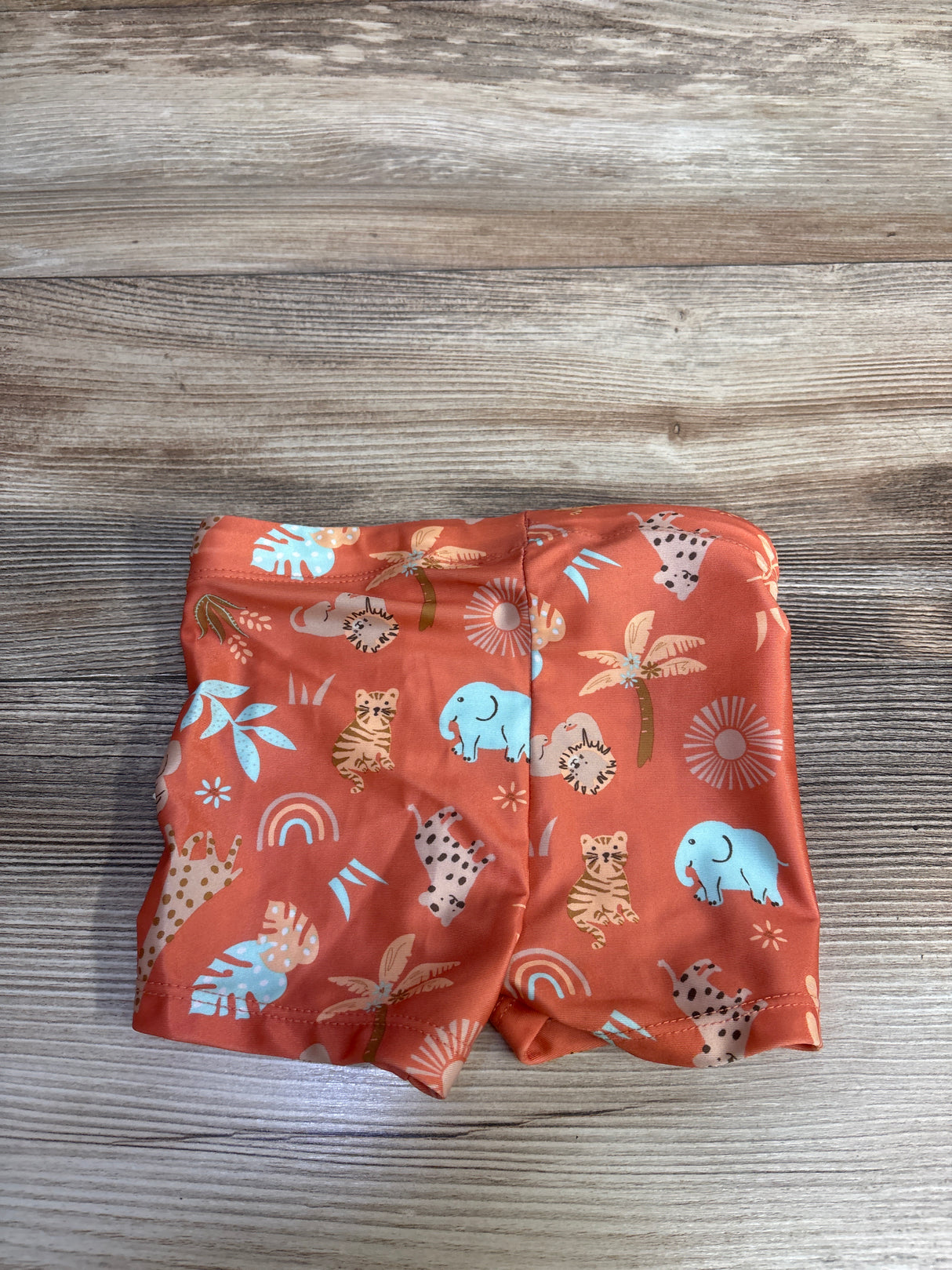 H&M Animal Print Swim Shorts Orange sz 18m-2T