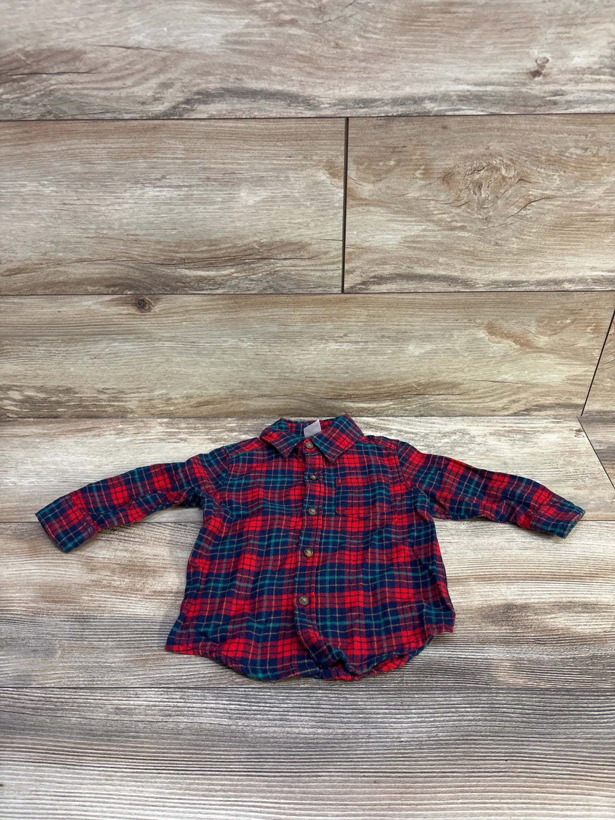 Carter's Plaid Button-Up Shirt Red sz 9m