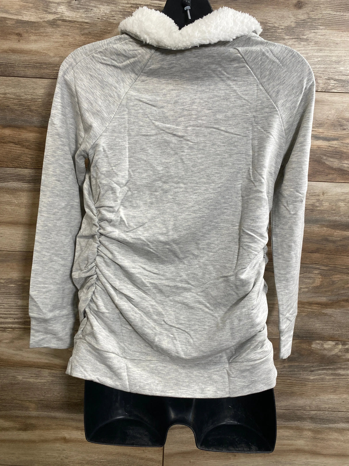 NEW Isabel Maternity Snap Sherpa Collar Grey Sweatshirt sz Small - Me n Mommy To Be