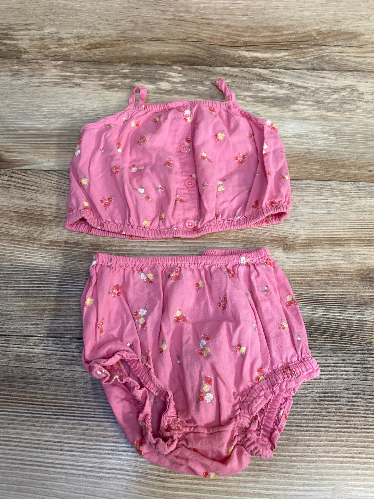 Old Navy 2pc Floral Top & Bloomer Shorts Pink sz 6-12m - Me n Mommy To Be