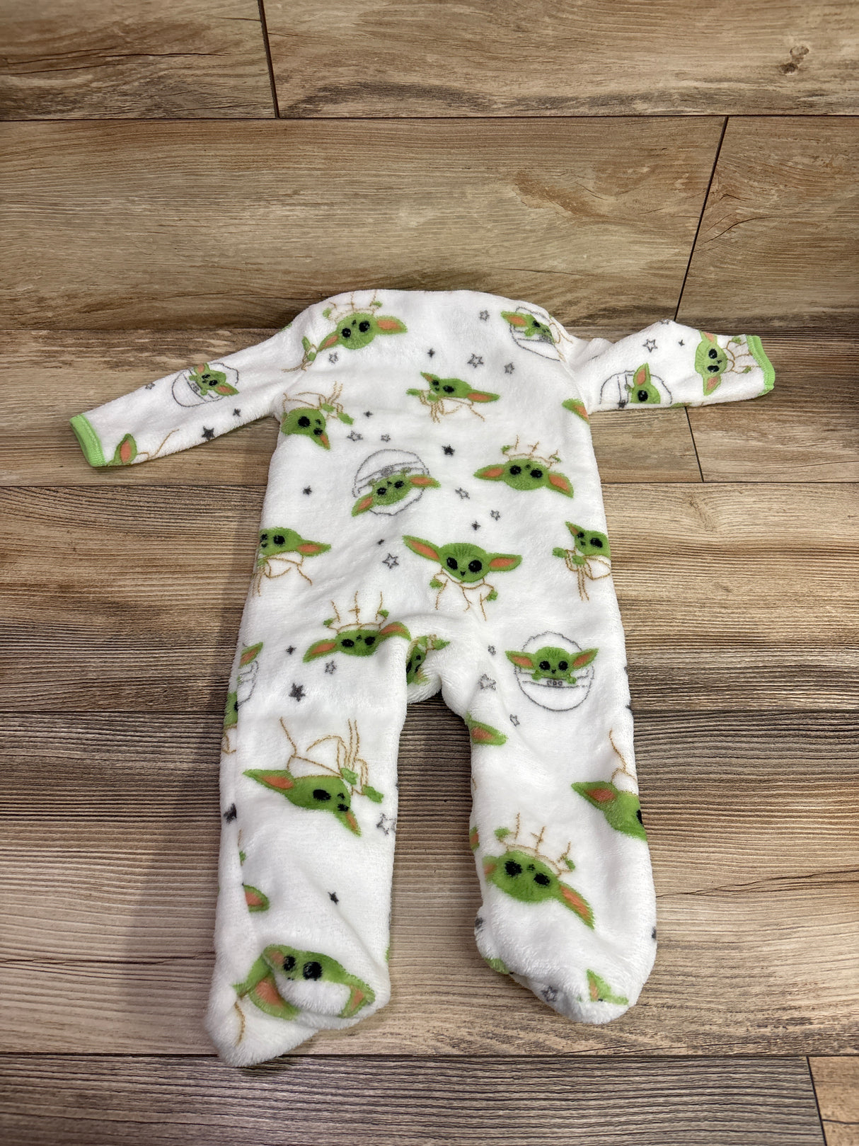 Star Wars Baby Yoda Plush Footed Coverall White sz 6-9m