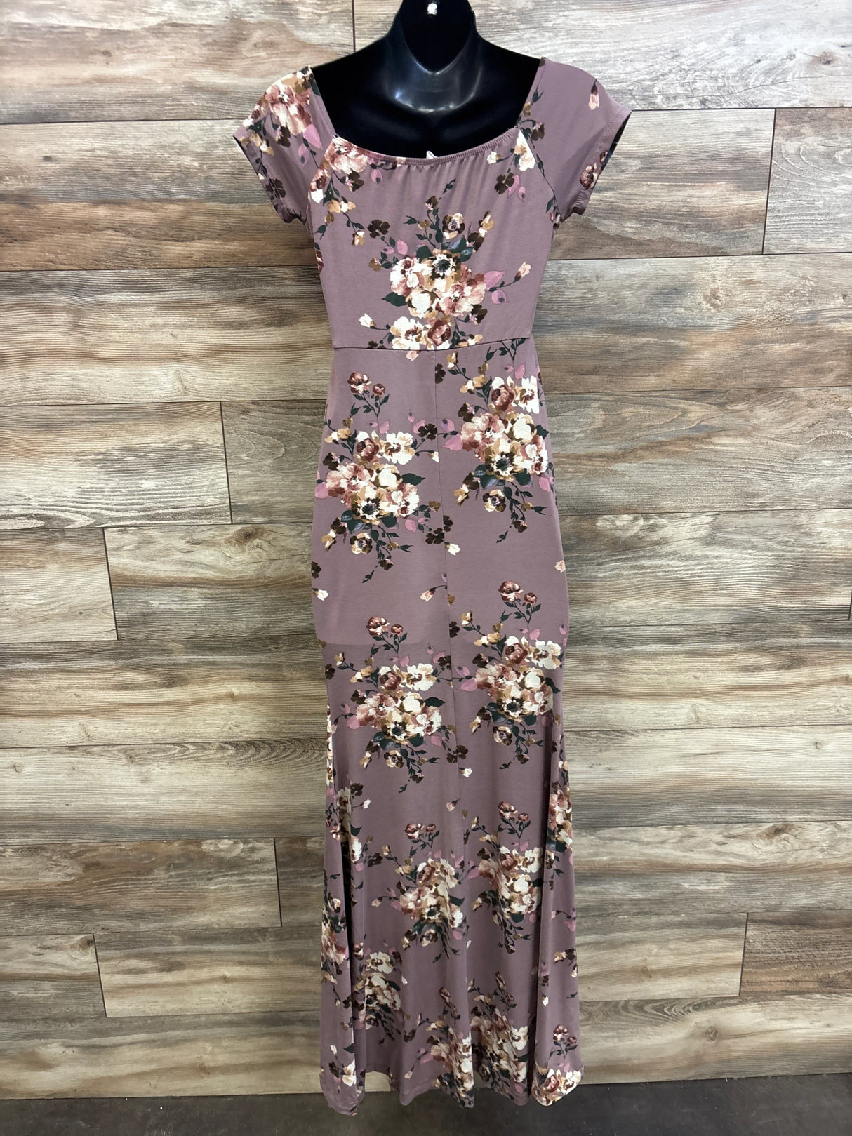 Pinkblush Maternity Floral V-Neck Maxi Dress Mauve sz Small
