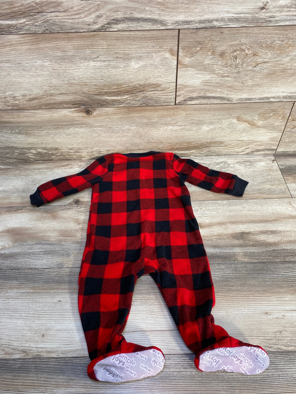 Simple Joys Buffalo Print Blanket Sleeper Red sz 12m