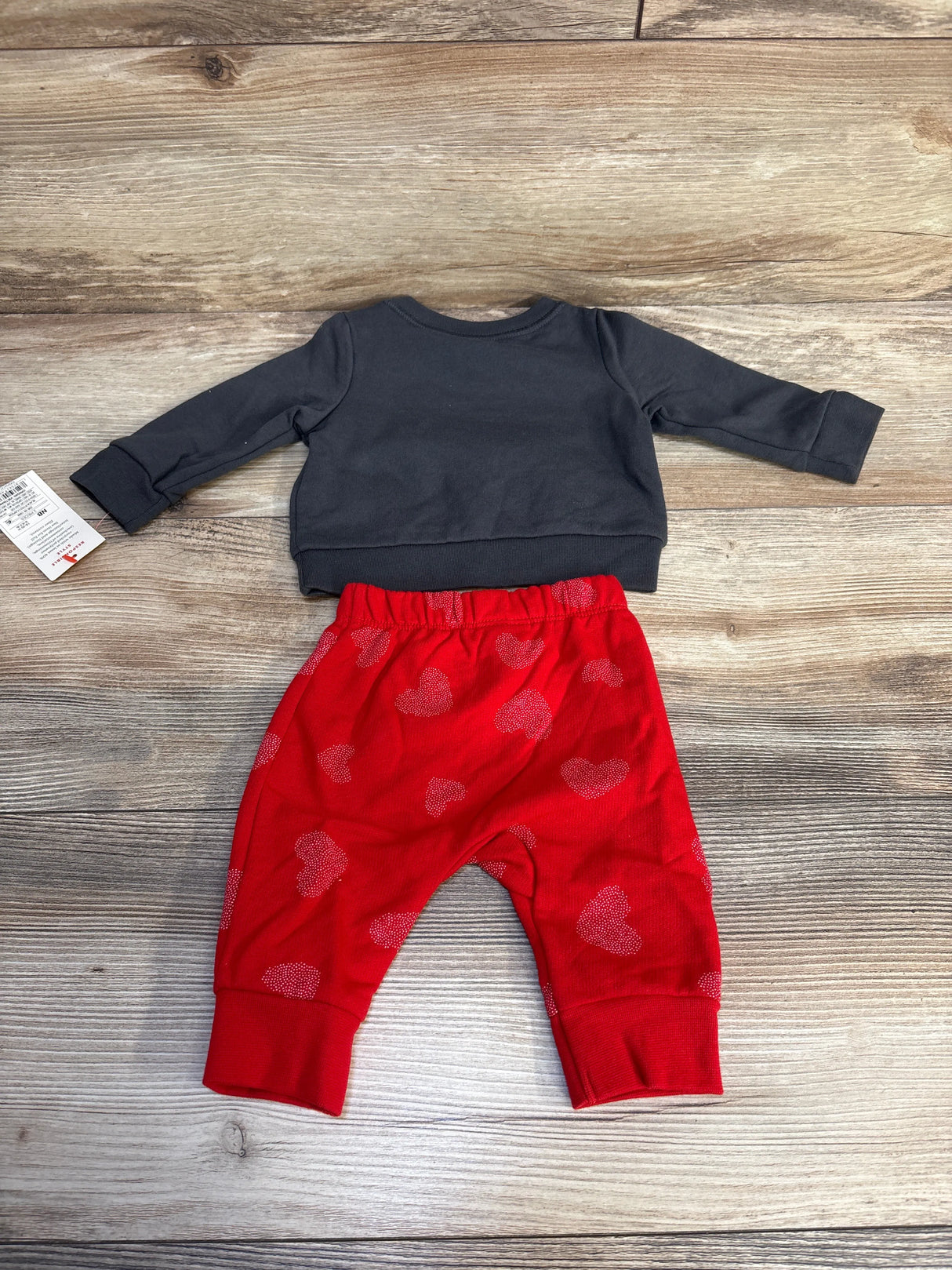 NEW Cat & Jack 2pc Dino Cupid Sweatshirt Set Grey sz Newborn