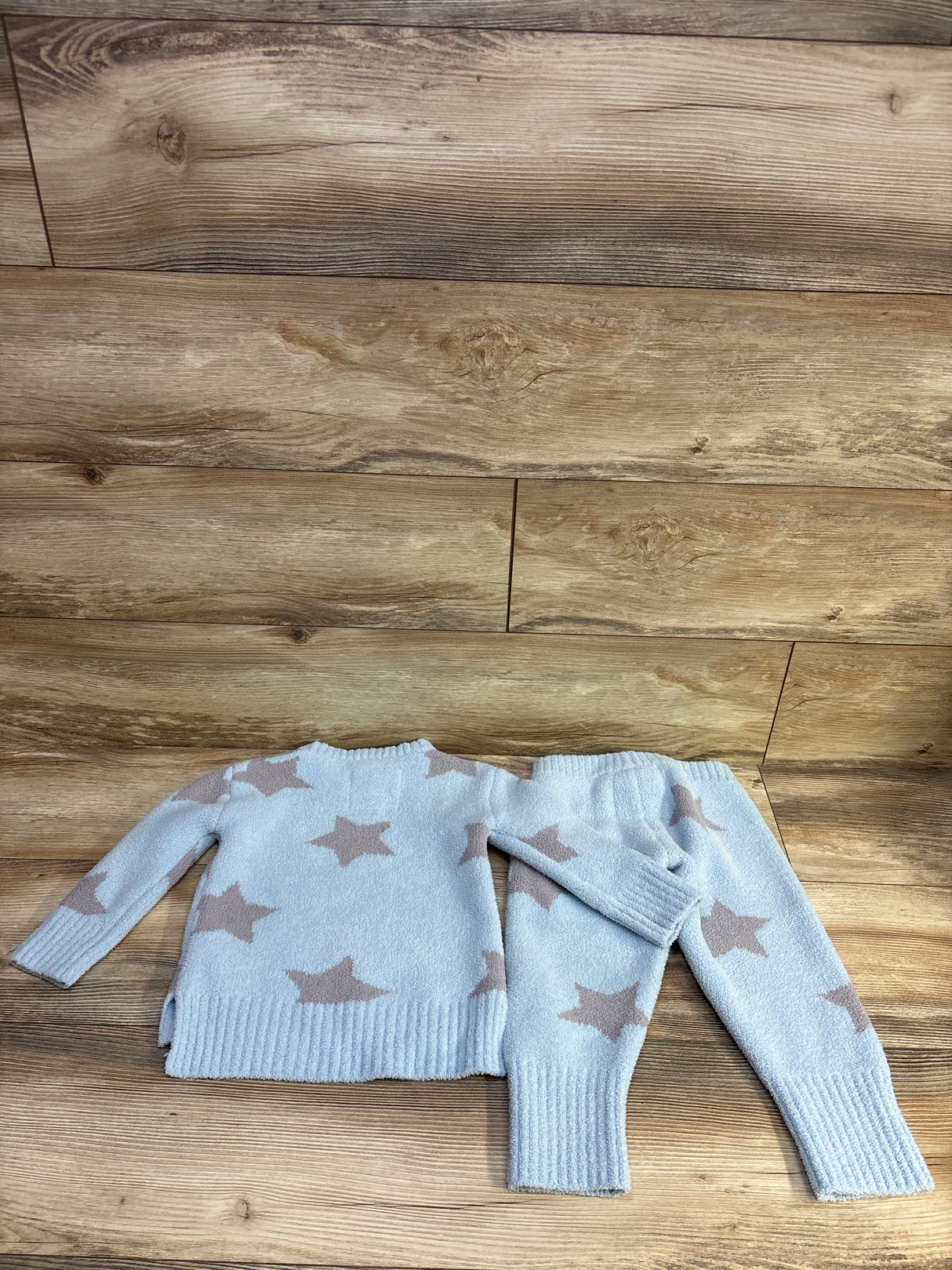 Chaser Kids 2pc Fuzzy Knit Star Pullover & Pants Set Blue sz 3T