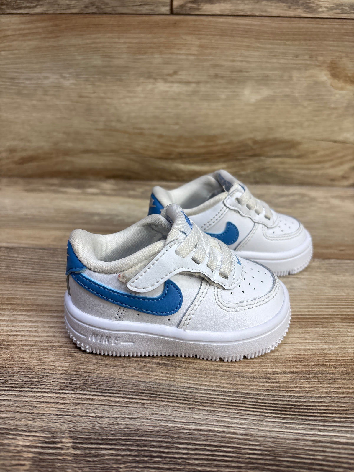 Nike Force 1 Low EasyOn TD 'White Blue Beyond' Sneakers sz 3c