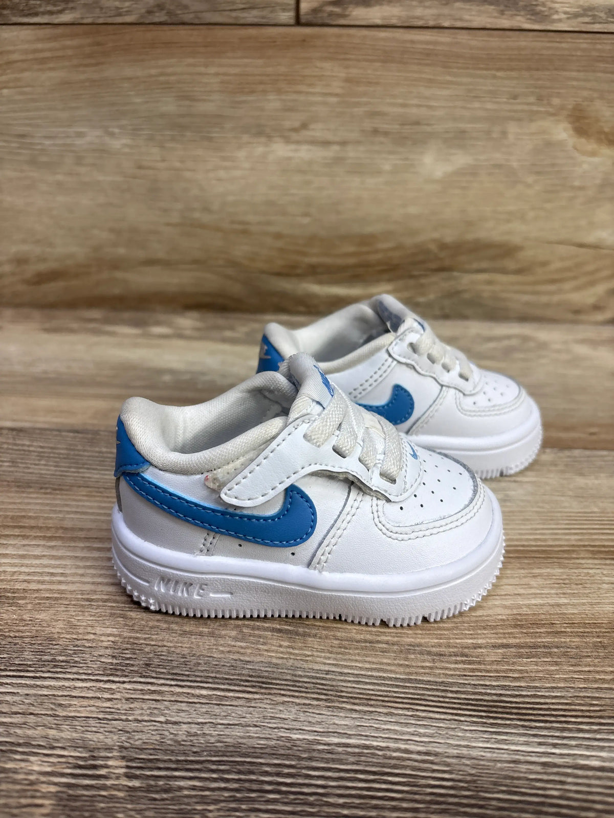 Nike Force 1 Low EasyOn TD 'White Blue Beyond' Sneakers sz 3c