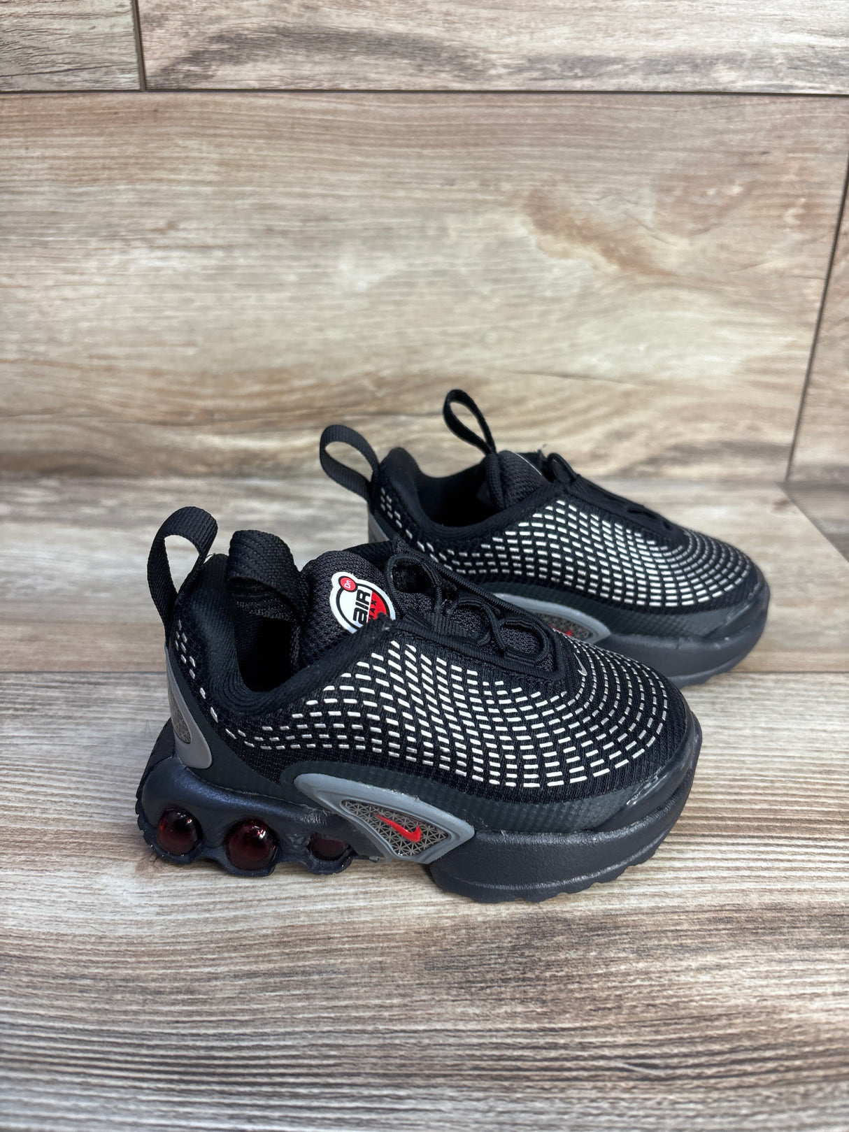Nike Air Max DN TD 'Black Metallic Silver Red' Sneakers sz 5c