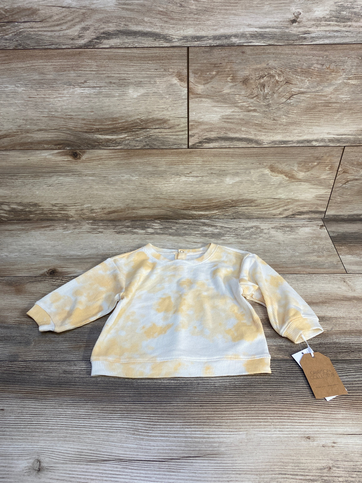 NEW Grayson Collective Waffle Knit Tie-Dye Shirt White sz 6-9m