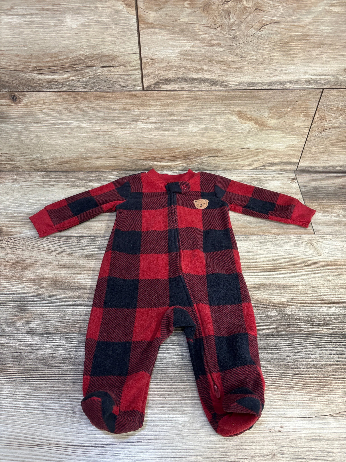 Child Of Mine Plaid Blanket Sleeper Red sz 0-3m