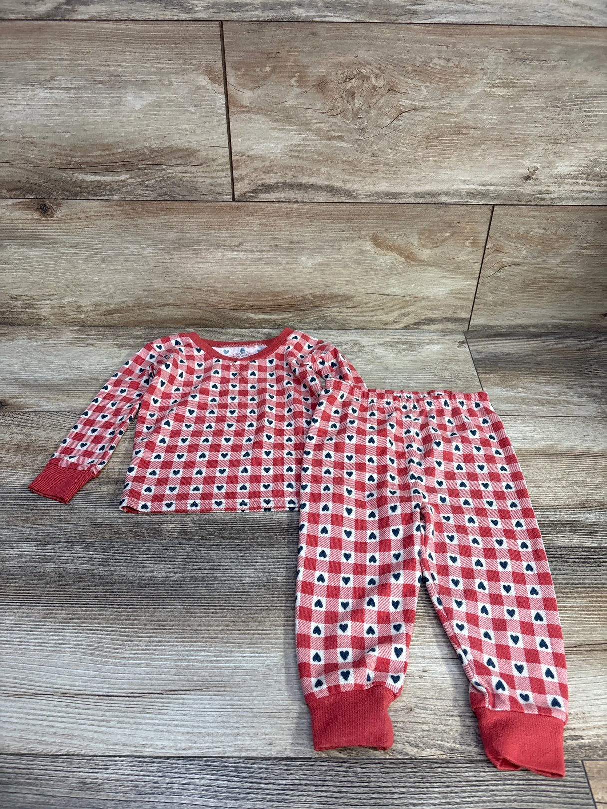 Modern Moments 2pc Heart Print Pajama Set Red sz 18m