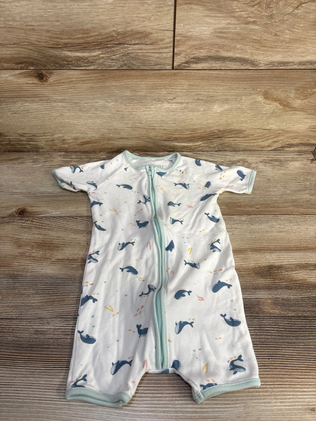 Mori Baby Summer Zip Pajama Romper White sz 12-18m