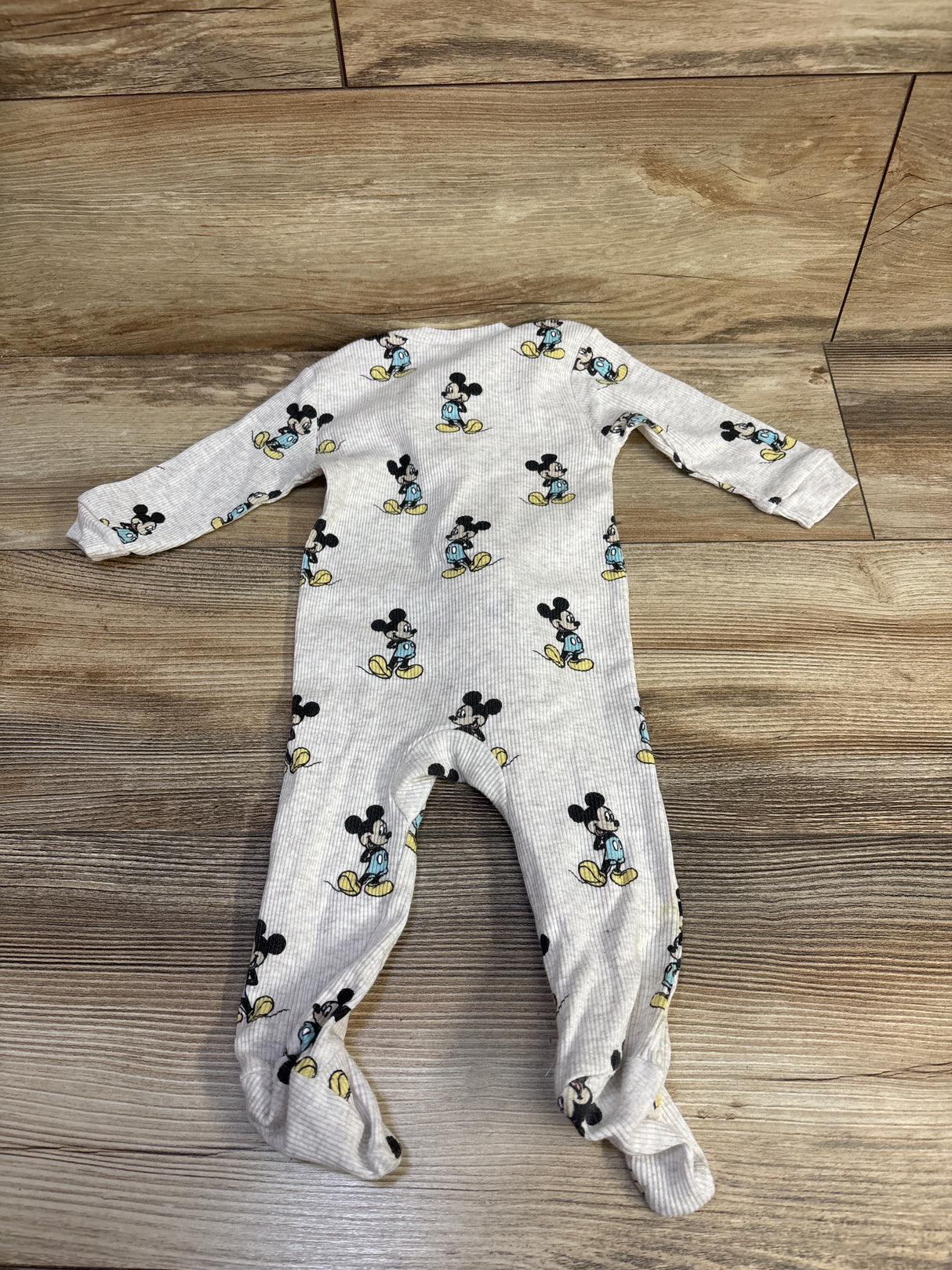 Disney Baby Ribbed Mickey Mouse Ribbed Sleeper Oatmeal sz 3-6m