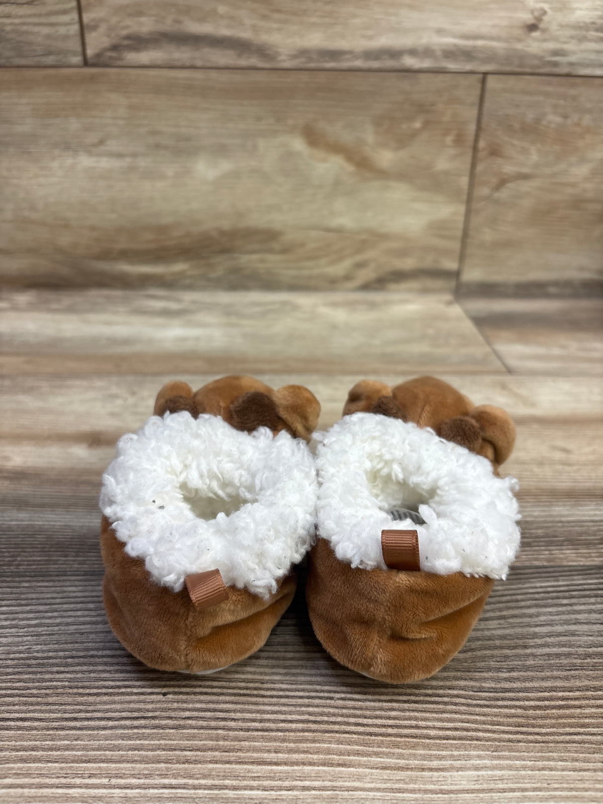Rudolph the Red-Nosed Reindeer Plush Slippers Brown sz 2/3c