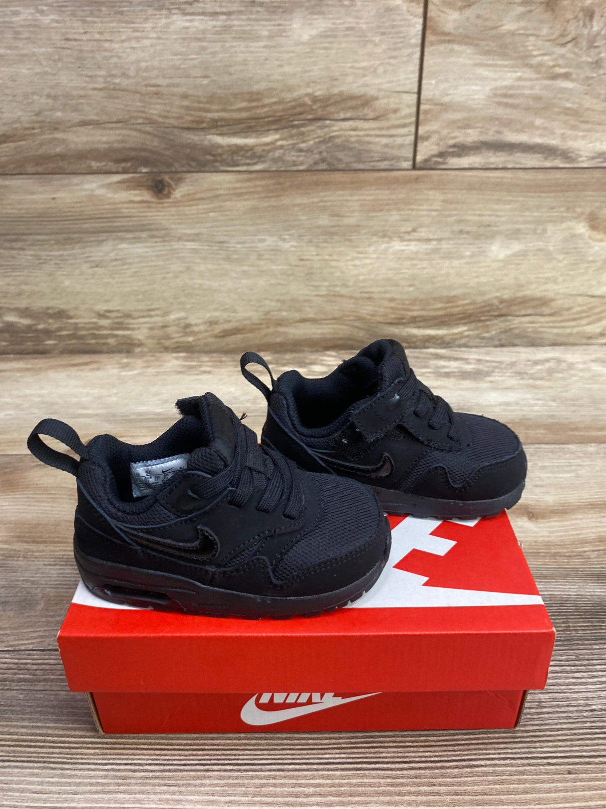 NEW Nike Air Max 1 EasyOn TD 'Triple Black' Sneakers sz 5c