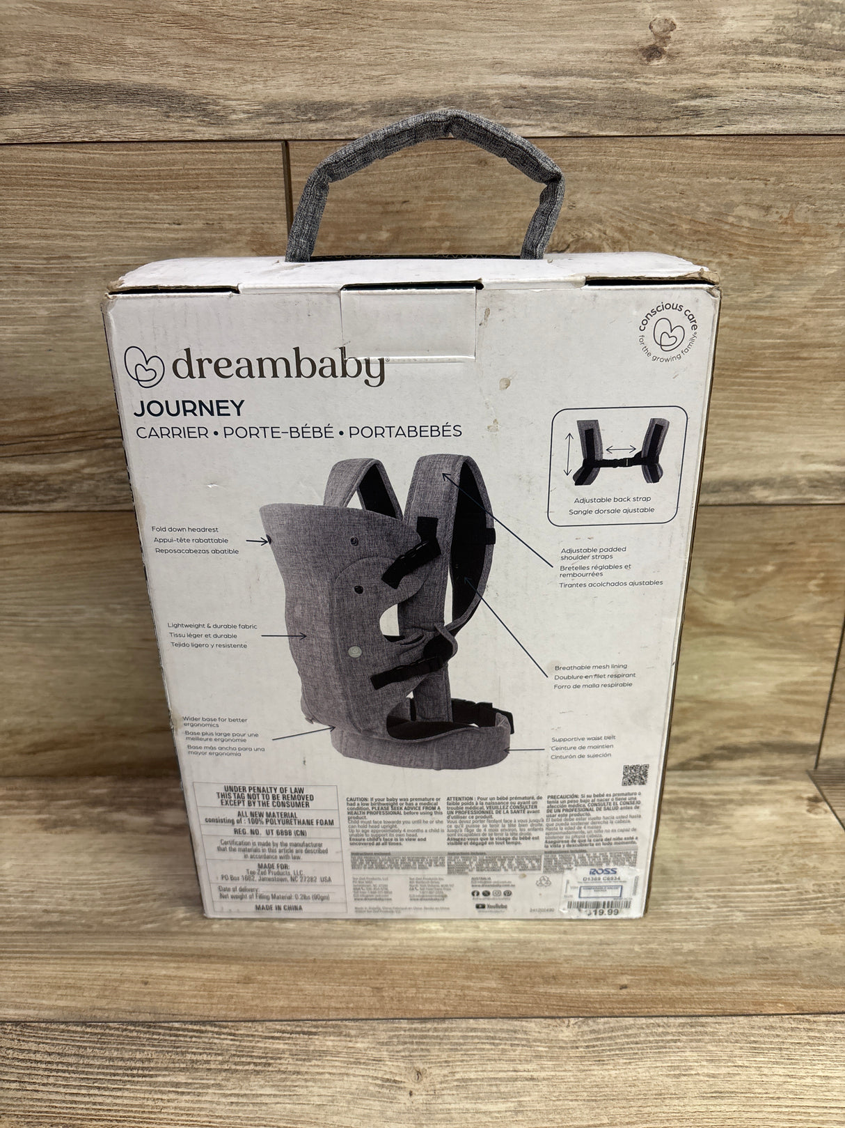 NEW DreamBaby Journey Carrier in Grey 7.7-33lbs