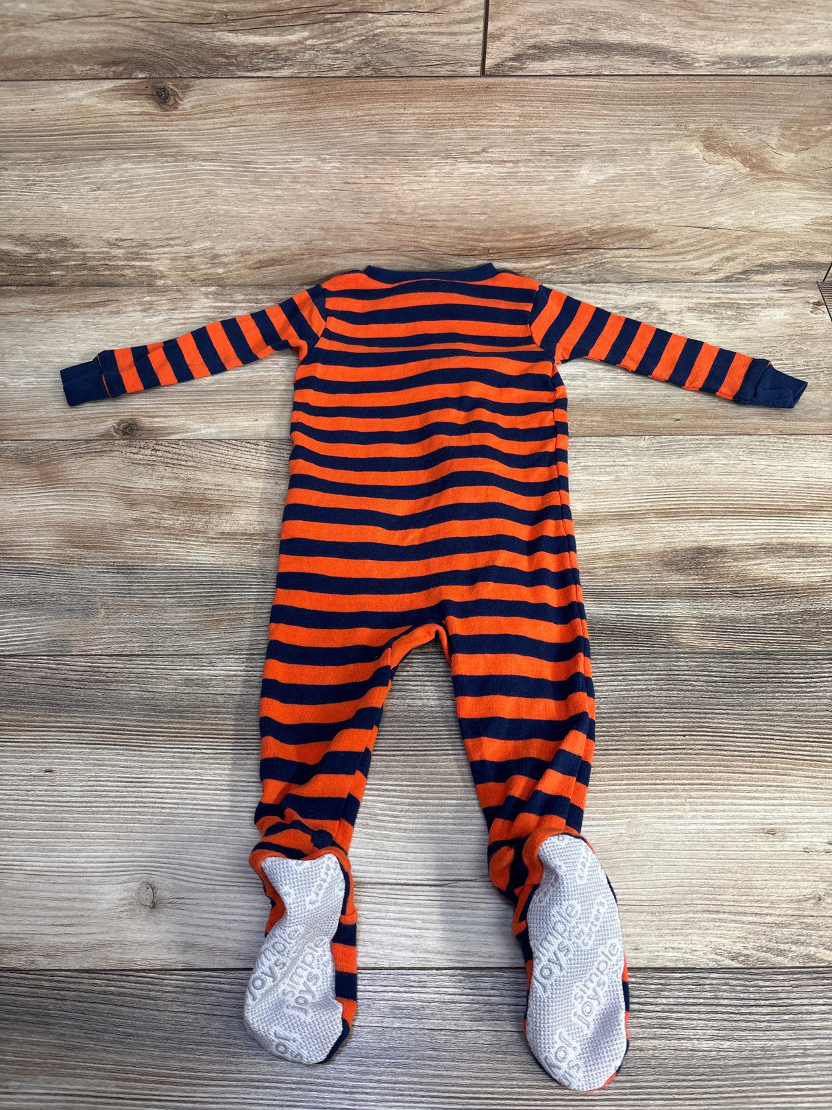 Simple Joys Striped Rhino Print Sleeper Blue & Orange sz 6-9m
