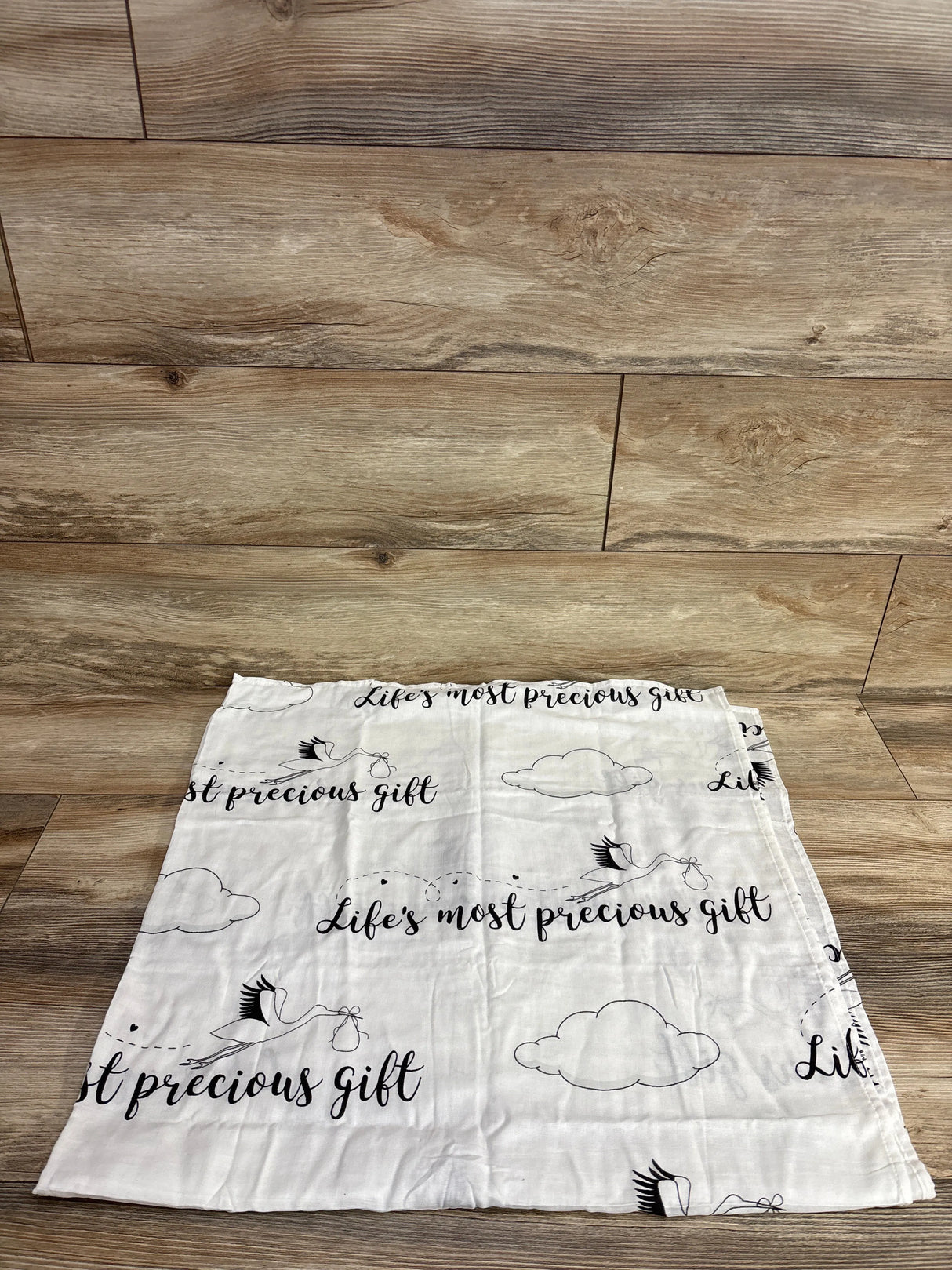 Dream Big Little One Swaddle Blanket - White