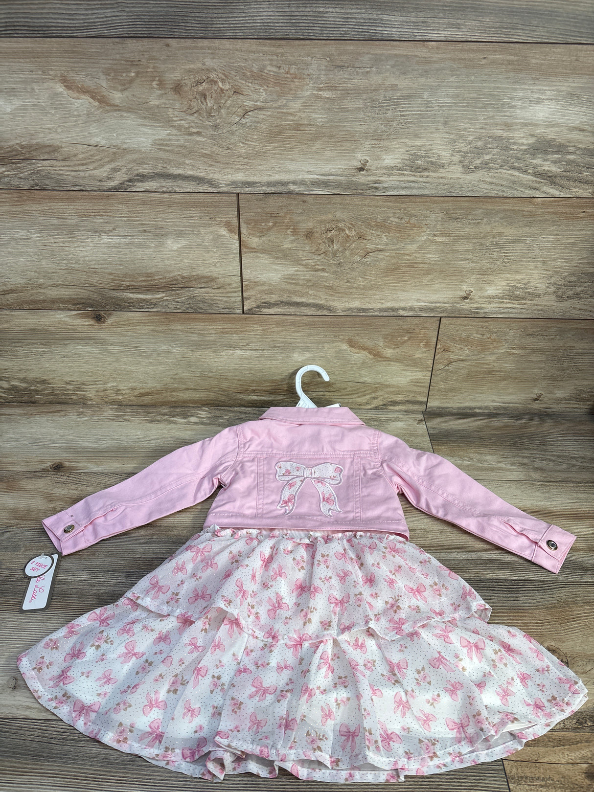 NEW Little Lass 2pc Jacket & Dress Set Pink sz 2T